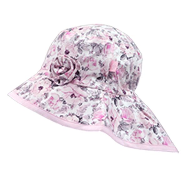 Coolbit Cooling Hat, Cooling Bit TUTU Collaboration, UPF+30, 100% Cotton, UV Sun Hat, Heatstroke Prevention, Children's Hat, Sun Shade, Sauce, Pale Floral Pink