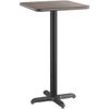 24" Square Ash Laminate Table Top With Base - Bar Height Restaurant Table
