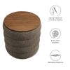 Modway Mezzo Round Boucle Fabric Storage Ottoman in Pebble
