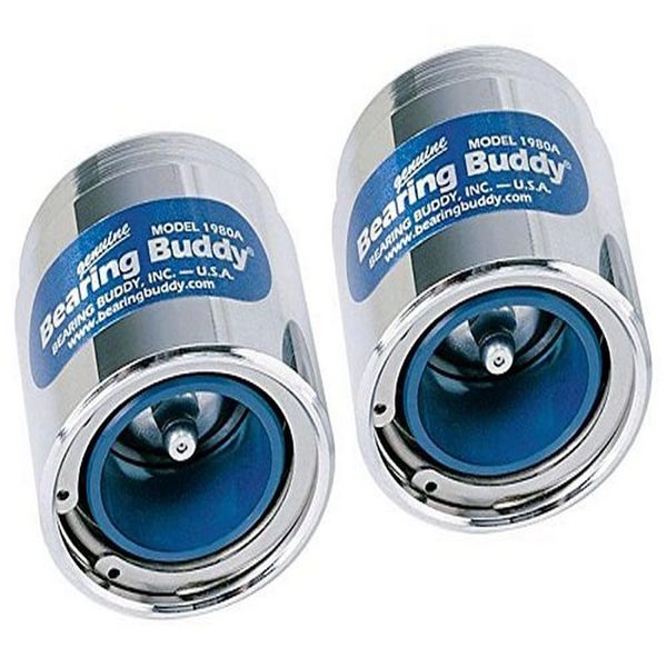 Bearing Buddy 42202 Chrome Bearing Protector with Level Indicator - 1.980" Diameter, Pair