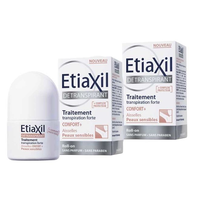 ETIAXIL Perspirex French version Detranspiran Comfort Set of 2 for ultra-sensitive skin Antiperspirant Armpit sweat Underarm sweat Overseas mail order  Directly from France