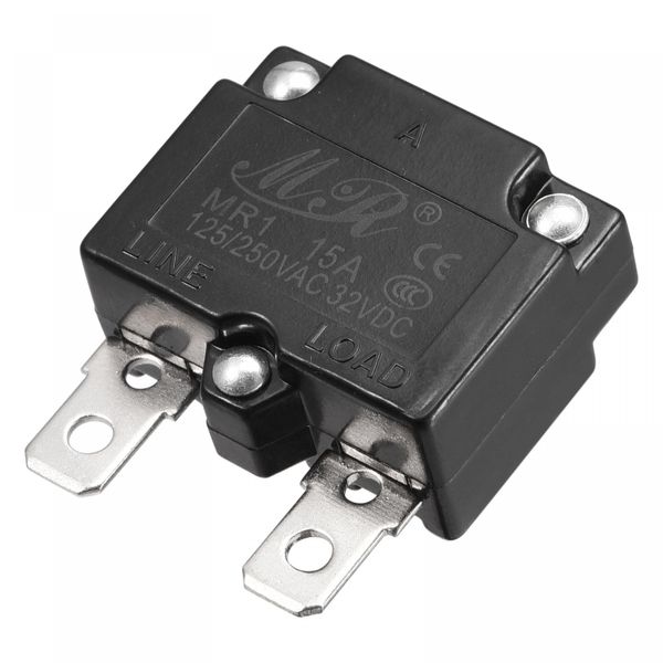 sourcing map Circuit Overload Protector 15A AC125/250V DC32V Automatic Reset Thermal Circuit Breaker