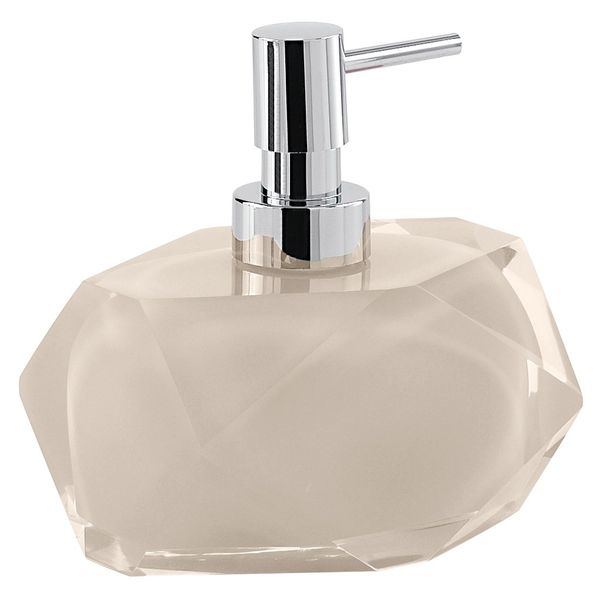 Gedy Chanelle Soap Dispenser, Resin, Beige, 7.8 x 11.5 x 12.6