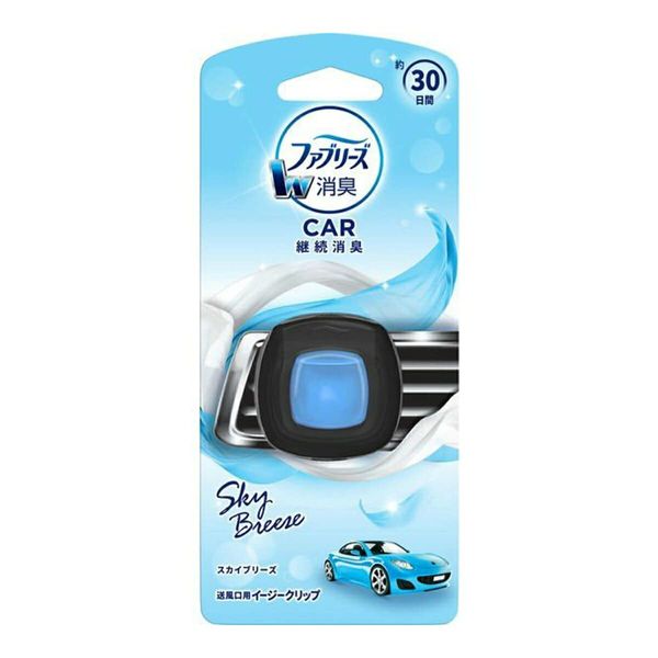 Febreze Easy Clip Sky Breeze Air Freshener for Cars, Air Freshener, 0.07 fl oz (2 ml) x 4 Packs