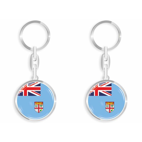 daged Fiji Key Ring 3D Effect + Sticker - RD, multicoloured, 33mm