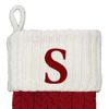 St. Nicholas Square 21 Inch Cable Knit Monogram Christmas Stocking (Embroidered S)