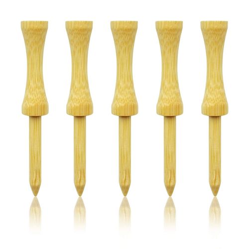 Zivisk Bamboo Golf Tees 3-1/4 inch 100 Count Wooden Tall Step Down Castle Tees Golf (Natural Color)