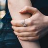 Philip Jones Silver Plated Leaf Ring Created with Zircondia® Crystals