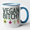 Funny Rude Vegan Mug - Vegan Bitch Mug (Blue)