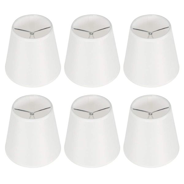 Set of 6 Clip LampShades,Fabrics Wall Lamp Pendant Lamp,6Pcs Lampshades for Ceiling Lights,3.5x5.5x5inch Crystal Chandelier Little Upright Wall Candle Light Lampshade Candle Chandelier