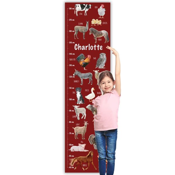 Personalised Kids Height Charts (Farm Animals)