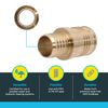SharkBite 2 x 1-1/2 Inch Brass Crimp Reducing Coupling, PEX Pipe, PE-RT, UC015441