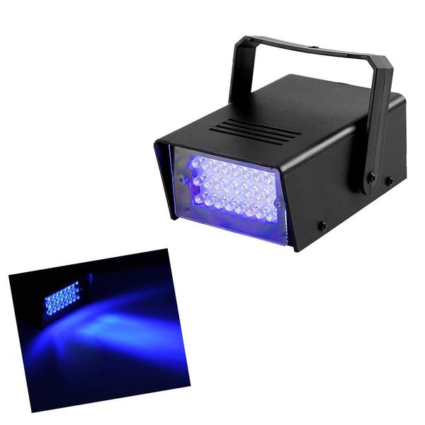 Led Blue Strobe Lights Dance Flash Strobe Lights Adjustable Speed Control Stage Light with Super Bright 24 LEDs Flash Party Lighting Best for Christmas Clubs Effect DJ Disco Bars Parties Halloween