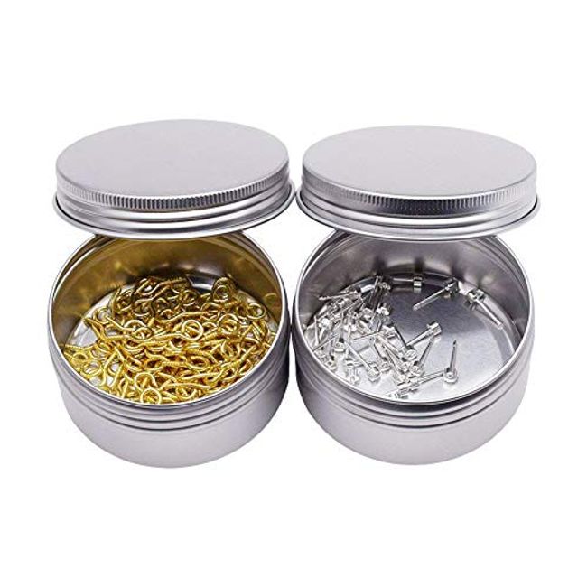 10pcs Aluminum Tin Jars Cosmetic Sample Metal Tins Empty Container