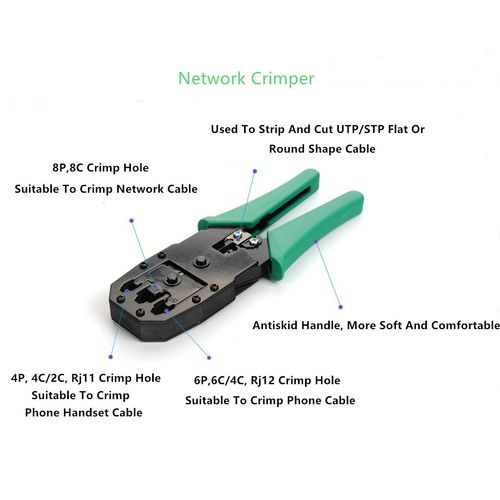 Gaobige Network Tool Kit for Cat5 Cat5e Cat6, 11 in 1 Portable Ethernet Cable Crimper Kit with a Ethernet Crimping Tool, 8p8c 6p6c Connectors rj45 rj11 Cat5 Cat6 Cable Tester, Punch Down Tool