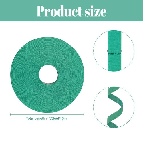 5 Rolls Garden Tie Green Tape - Twist Ties for Plants 1/2" 165ft Garden Plant Ties Soft and Tomato Plant Ties - Plant Twist Tie for Plant Gardening, Home, Office