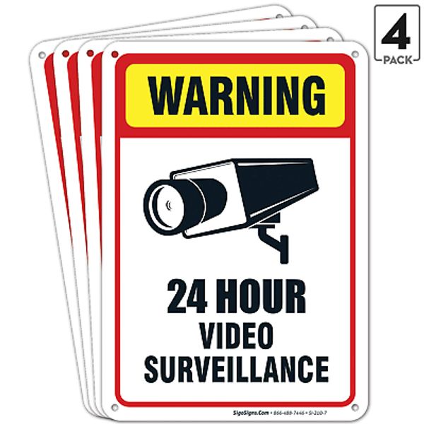 Video /Surveillance Sign/10x7/4 PACK