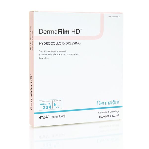 DermaRite DermaFilm Hydrocolloid Dressing 4x4