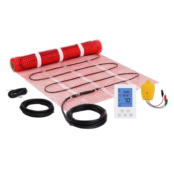 VEVOR 10sqft Electric Tile Radiant Floor Heat System Heated Kit with Thermostat