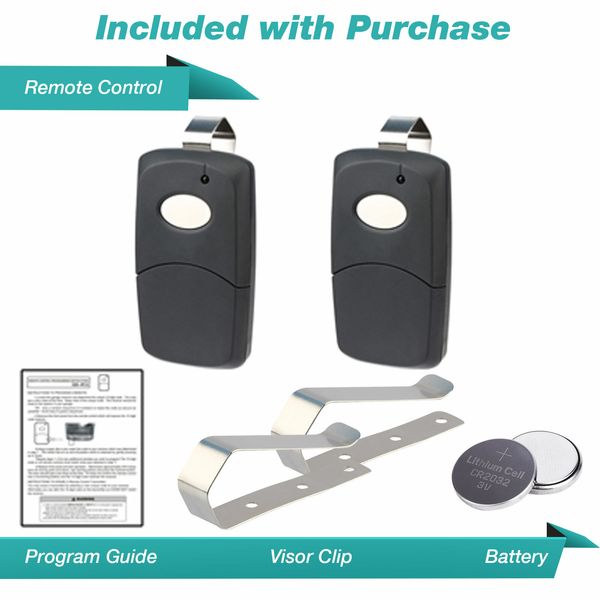 2x For Linear/MultiCode Gate Remote Control Opener 1089/3089/3070/3060 Black