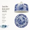 Spode Blue Italian 2 Piece Porcelain 11.5" Serving Platter with 9" Dome