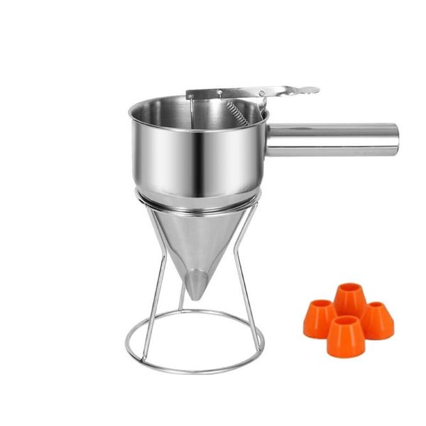 Piston Funnel Cake Maker with Stainless Steel Funnel Cake Dispenser with Stan...