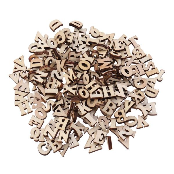 Healifty 200pcs Wooden Alphabet Letters Wooden Cutouts Pieces Kids Learning Educational Toys 15mm