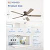 52 Inch Ceiling Fan with Light, App&Remote Control, Flush Mount Low Profile, Dim