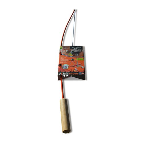 Firebuggz Camping Accessories -Campfire Fishing Pole Roaster - Funny Marshmallow And Hot Dog Roasting Sticks For Campfire, Orange