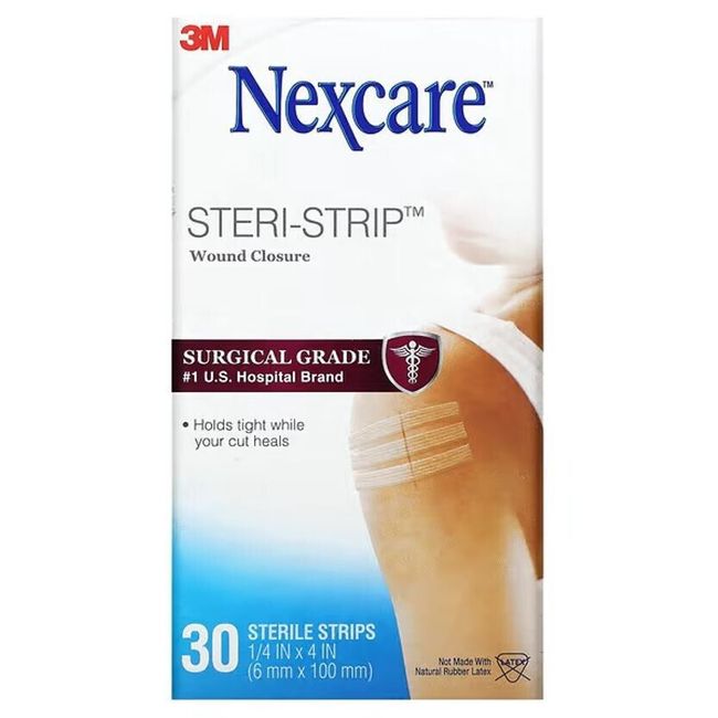 *30-Pieces* 3M Nexcare Steri-Strips Wound Closure 0.25" x 4" Sterile H1546