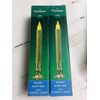 Window Candle Light led Bulb Gold Glitter 9.5" battery operated with timer Set