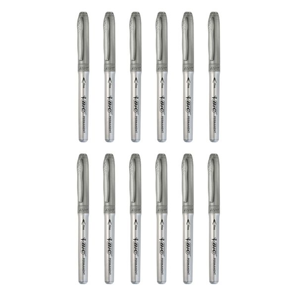 Bic Japan BX12 ITS-PMSLV Permanent Permanent Marker, Silver