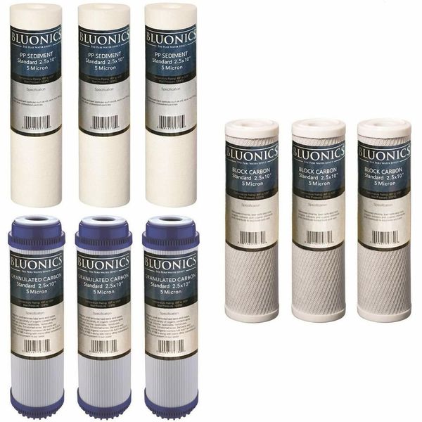 9 pc Reverse Osmosis Replacement Filter Set    RO Water Purifier Cartridges