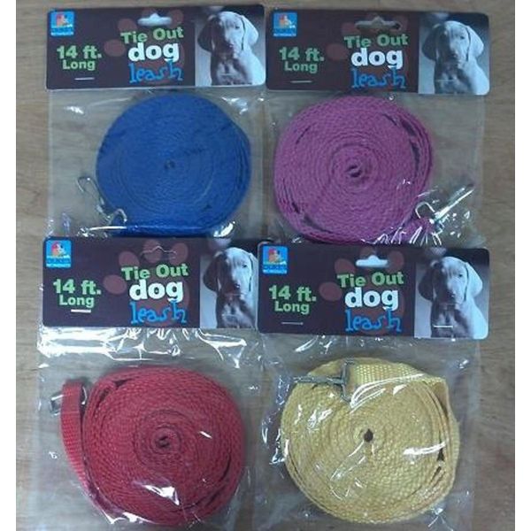 14 Foot Long Nylon Duke's Dog/Pet Leash or Tie Out Set of ALL 4 Colors Free S&H