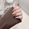 Nail Tips, Medium Length False Nails, 3D Nails, 24 Pieces, Fashionable, Cute, Simple, Handmade, Cute, Fake Nails, Elegant Nails, Convenient, Safe, Long, Coming-of-age Ceremony, Removable