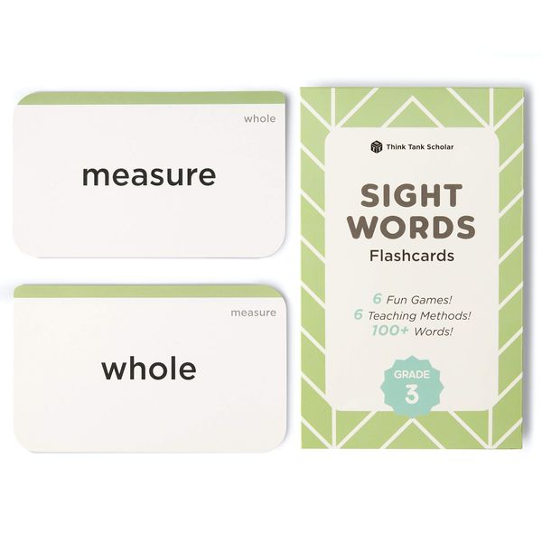 Think Tank Scholar 3rd Grade Sight Words Flash Cards (Third Grade) Pack - 100+ Dolch & Fry (High Freqency) Sight Word - Learn to Read, Site Words Learning for Kids Age 7,8,9 & 10+ Homeschool/Classroom