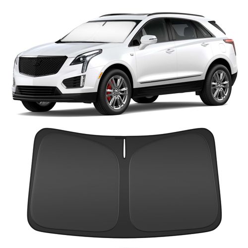 Windshield Sun Shade for Cadillac XT5 2017-2025 Compatible Accessories-4 Layers Custom Fit Foldable Front Window Sunshade Sun Visor Protector, Block UV Rays Keep Your Car Cooler
