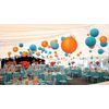 A Liittle Tree -Mixed Paper Lanterns Blue Orange 24(14x8+10 x12)
