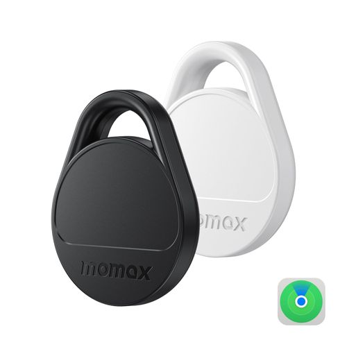 MOMAX Key Finder Luggage Tracker Smart Tag for Key, Backpack, Wallet, Pets Works with Apple Find My (iOS Only) and Global Search Range Include DIY Personalized Stickers, 4Pack