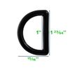 Paracord Planet Lightweight Black Plastic D-Ring (1 Inch, 20 Pack)