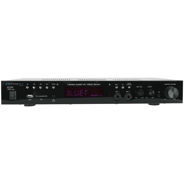 Technical Pro IA1200 Pro Integrated Amplifier w/ 2) Mic inputs+USB/SD/AUX/RCA