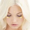 8 sheets Temporary Tattoo Face Sticker Waterproof Gold Flash Tattoos Gold Flash Temporary Metallic Festival Tattoos for Women Teenagers Girl Makeup Party