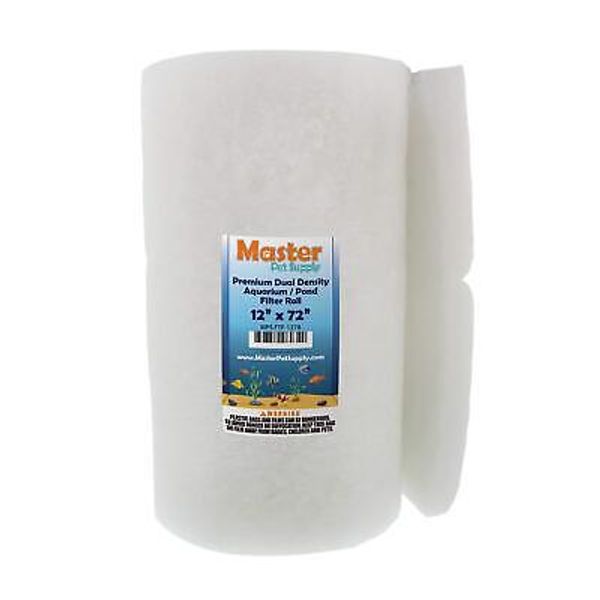 Premium Dual Density Aquarium Filter Pad Roll Cut to 12" by 72" Filtration Me...