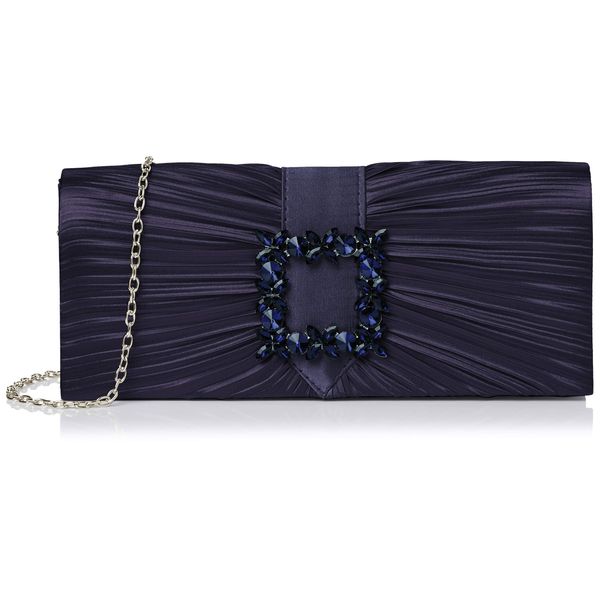 SwankySwans Women's Chloe Clutch Bag, Navy Blue, M UK