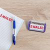 Imprint 11 38 x 14mm EMAILED Self Inking Rubber Stamp (RED Ink) - Stamp E-Mailed Documents