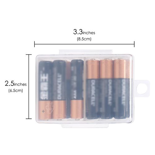 Linkidea 4 Packs Small AAA Battery Storage Organizer Box, 12 AAA Battery Storage Box, Waterproof Portable Battery Organizer with Rope Hole