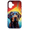 iPhone 16 Colorful Geometric Dog Labrador Case