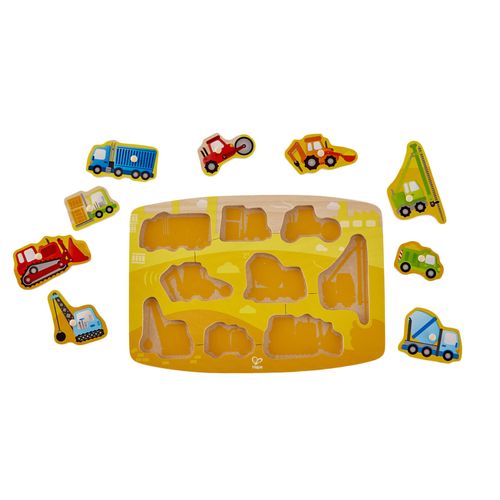Hape Construction Peg Puzzle Game, Multicolor, 13cm x 5.1cm