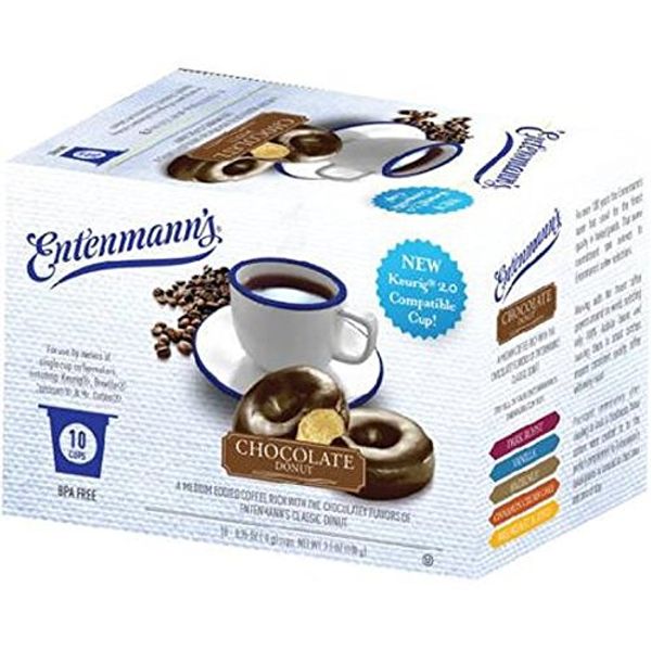 Entenmann's Single Serve Coffee, Chocolate Donut, 10 Count (Pack of 4)