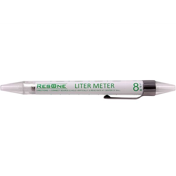 ResOne Standard Liter Meter Pen: Measure Oxygen Flow Rates Up to 8 LPM - Compact Oxygen Flow Meter for Quick, Precise Flow Checks